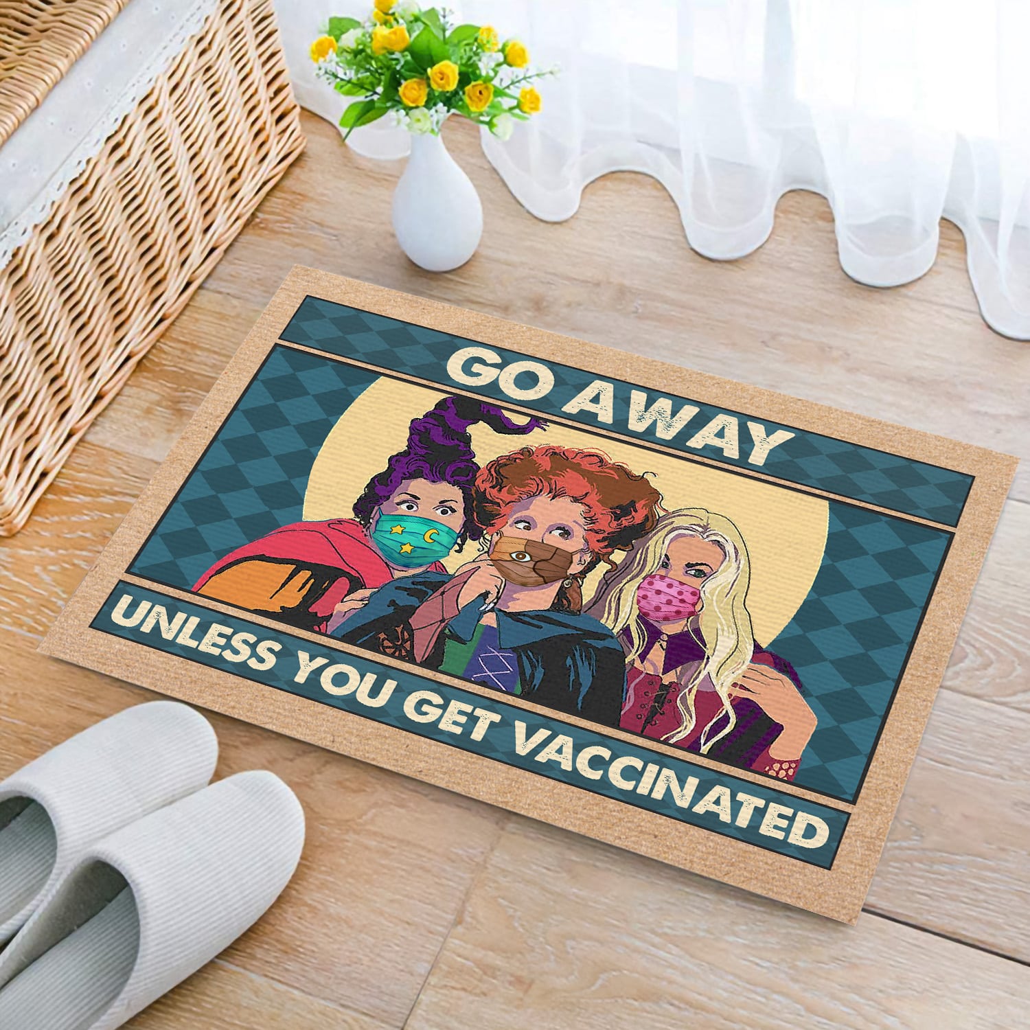 13H. Go Away Hocus-B (1) Doormat mockup 2