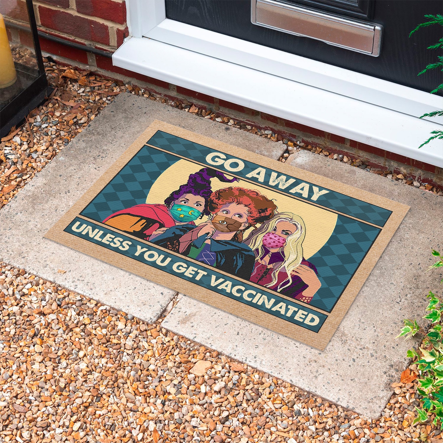 13H. Go Away Hocus-B (1) Doormat mockup 10
