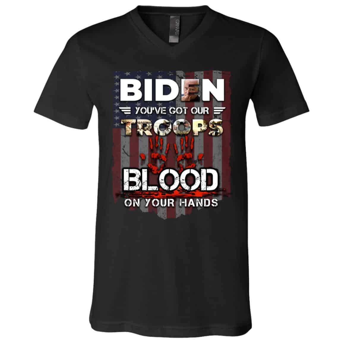 Biden You've Got Our Troops, Black, V-Neck T-Shirt