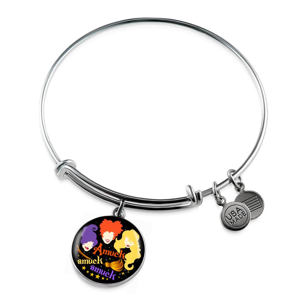 Hocus Pocus Amuck Amuck Amuck Sanderson Sisters Circle Pendant Necklace - Bangle - Halloween Witch Necklace Hocus Pocus Amuck Amuck Amuck Sanderson Sisters Circle Pendant Necklace - Bangle - Halloween Witch Necklace