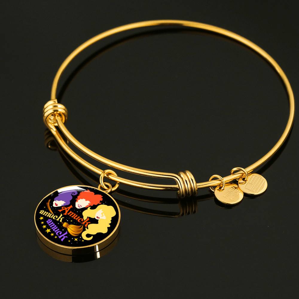 Hocus Pocus Amuck Amuck Amuck Sanderson Sisters Circle Pendant Necklace - Bangle - Halloween Witch Necklace Hocus Pocus Amuck Amuck Amuck Sanderson Sisters Circle Pendant Necklace - Bangle - Halloween Witch Necklace