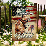 1BN. Freedom With Blood 30x40 Garden Flag Mockup 6