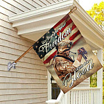 1BN. Freedom With Blood 30x40 House Flag Mockup 2