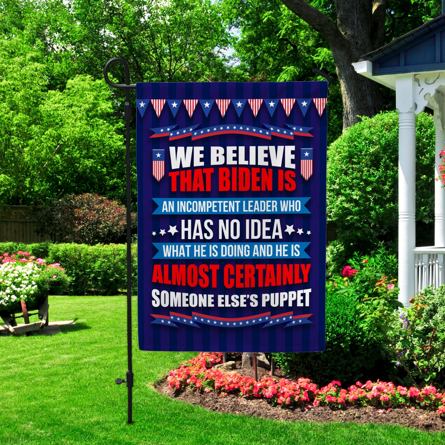 2LV. Biden is an Incompetent (5) Garden Flag Mockup 2