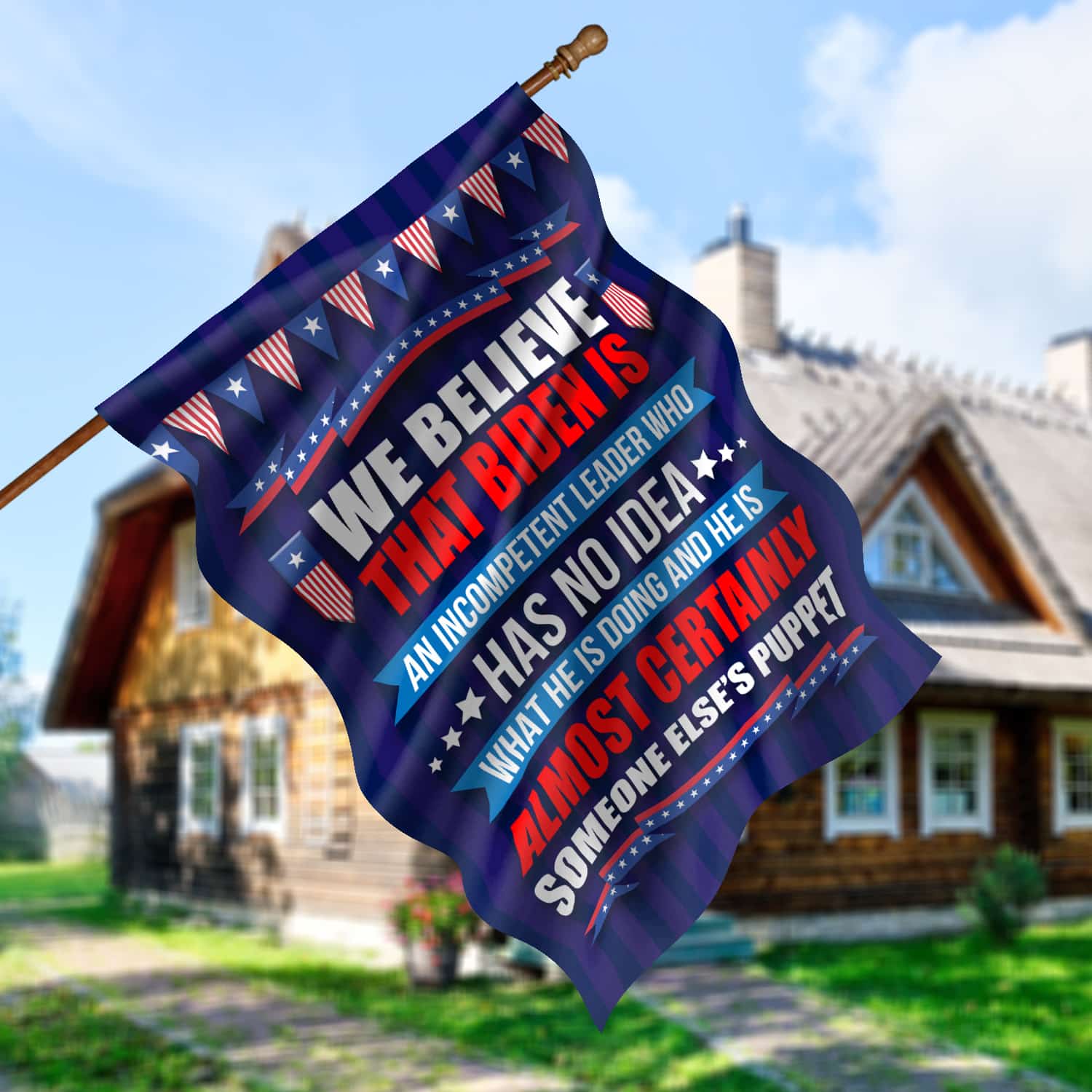 2LV. Biden is an Incompetent (5) House Flag Mockup 5