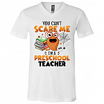 You Can't Scare Tshirt, White, V-Neck T-Shirt