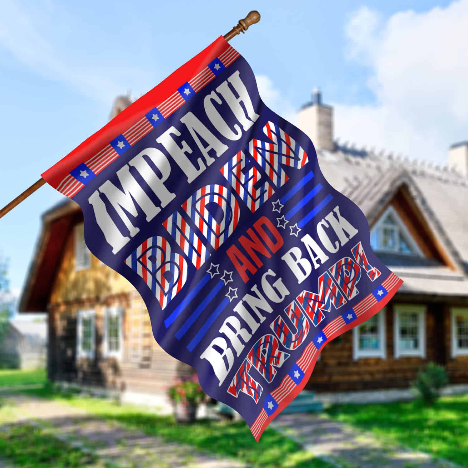 1HV. Bring Back Trump-30x40 House Flag Mockup 5
