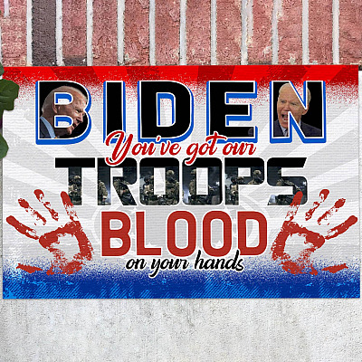 Joe Biden Blood On His Hands Doormat - Joe Biden Doormat