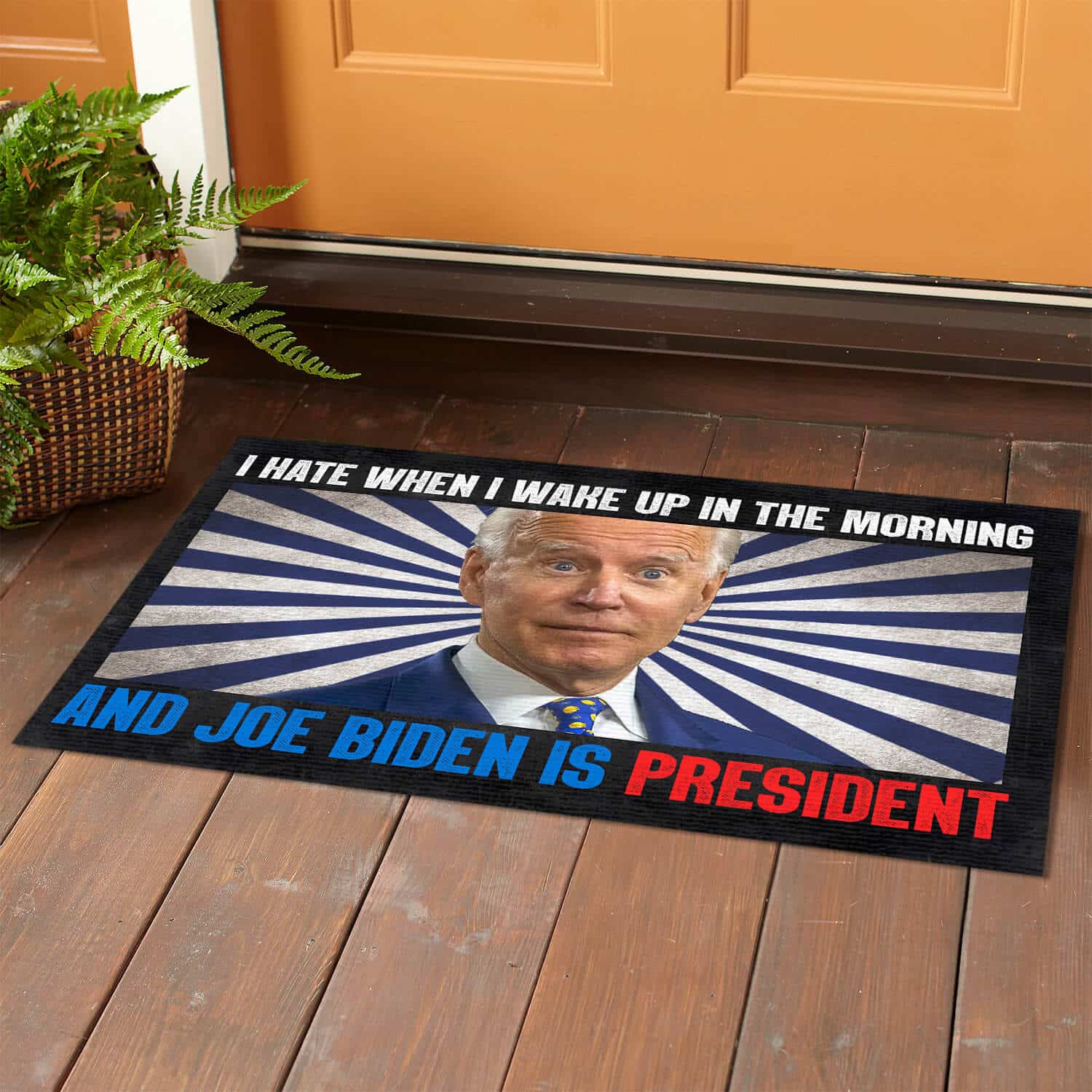 4TM. Hate Morning Biden DOORMAT (3) Doormat mockup 1