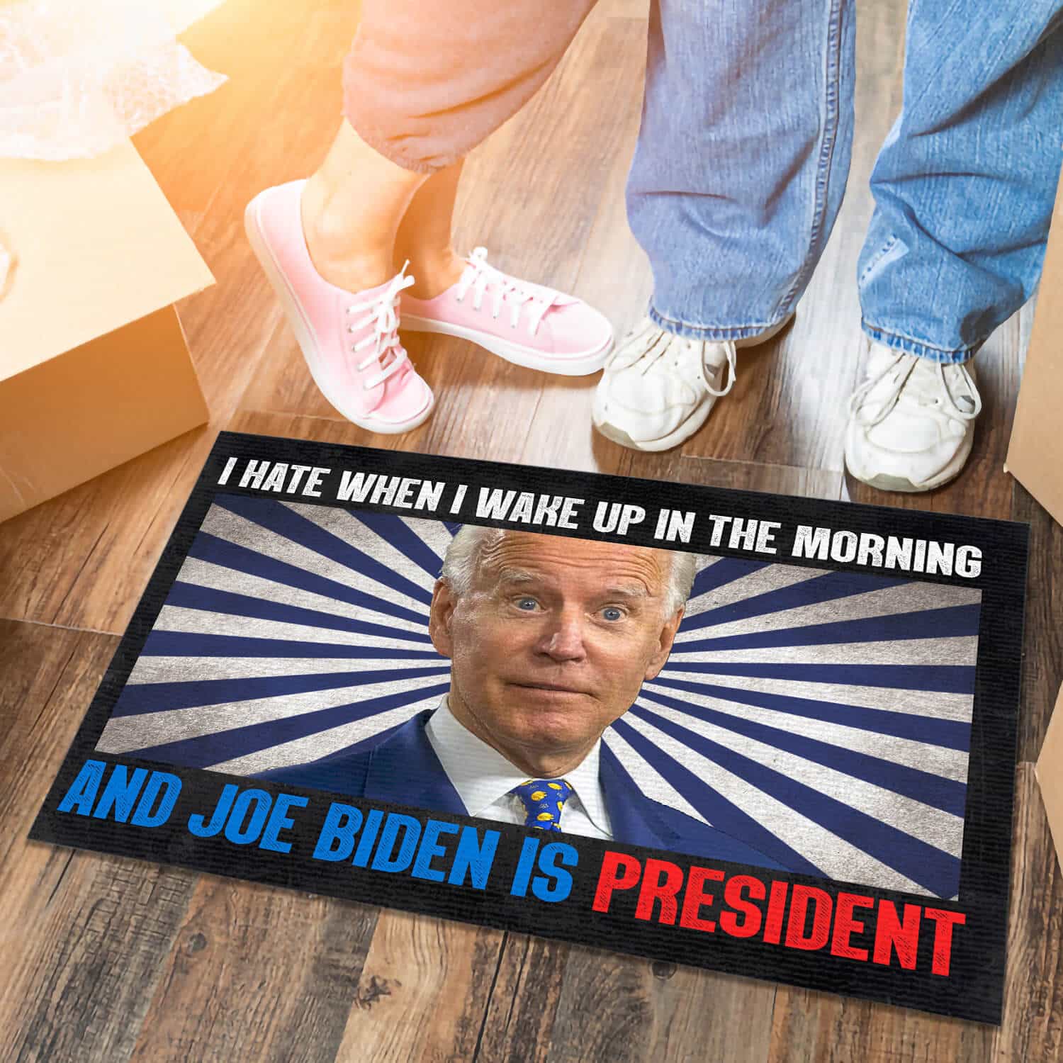 4TM. Hate Morning Biden DOORMAT (3) Doormat mockup 6