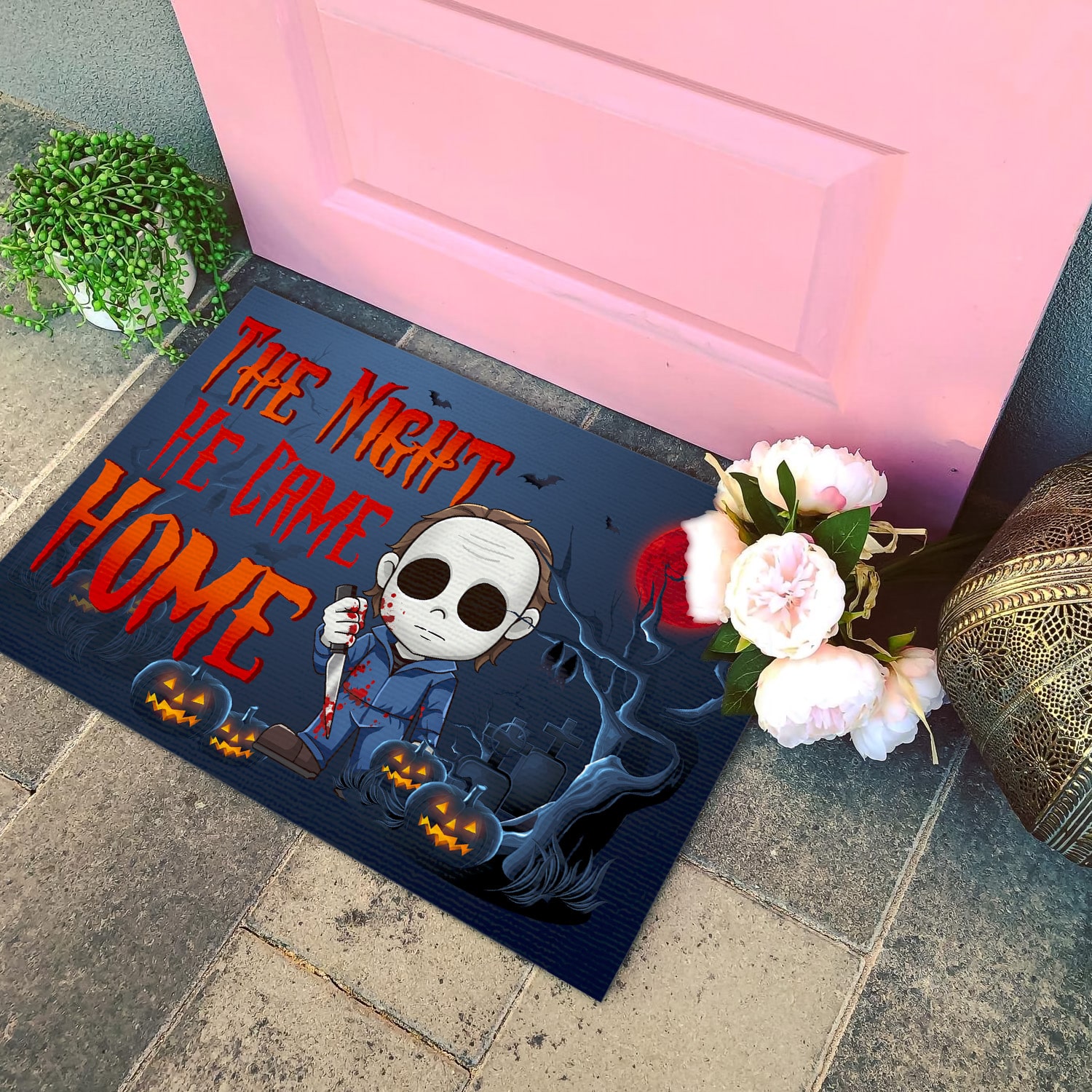 9. The Night He Came Home Doormat mockup 4