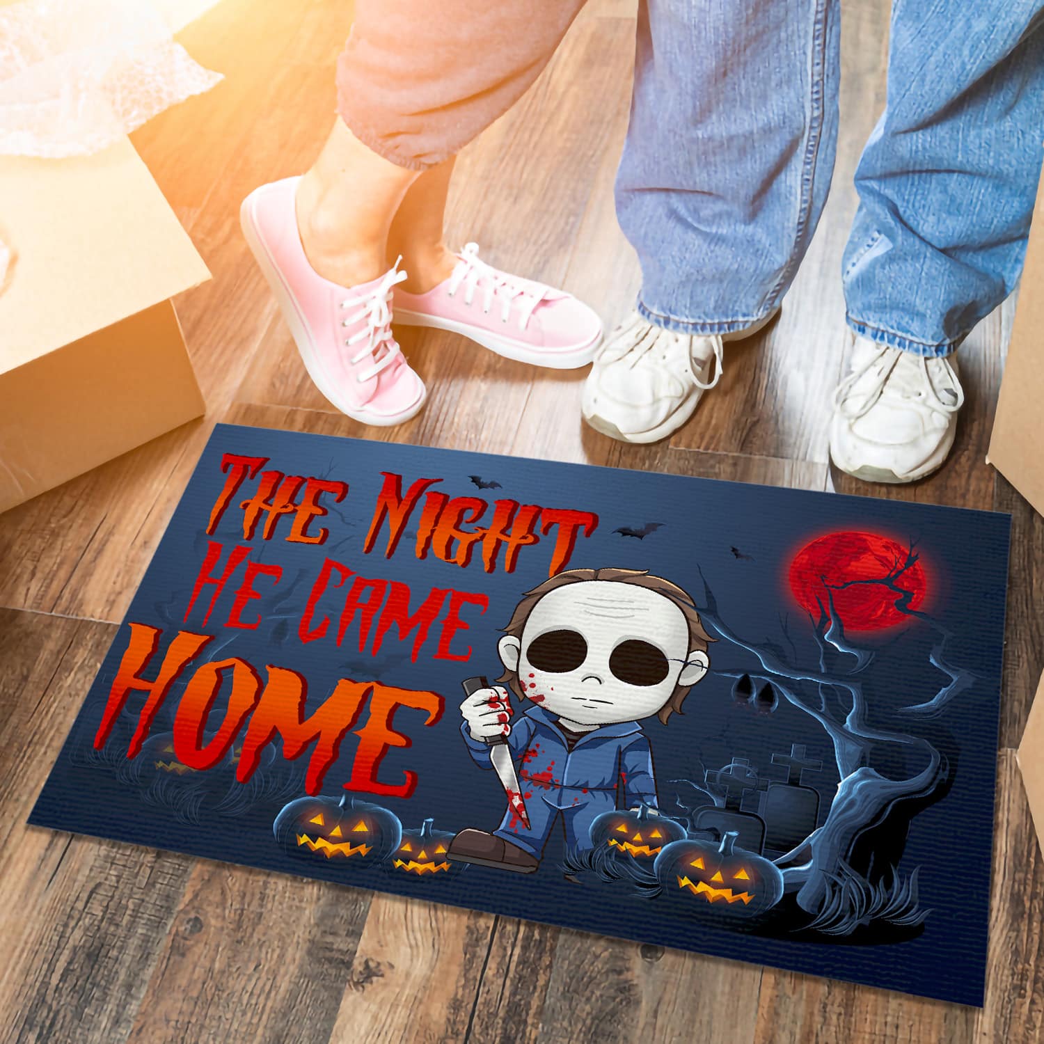 9. The Night He Came Home Doormat mockup 6