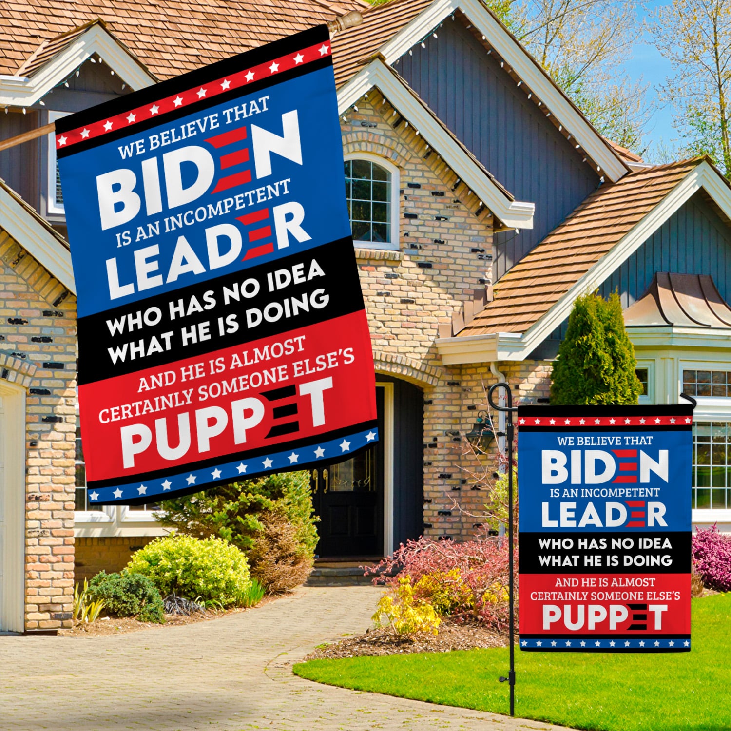 4KT. We Believe That Biden Is (flag) 30x40 Garden & House Mockup 3