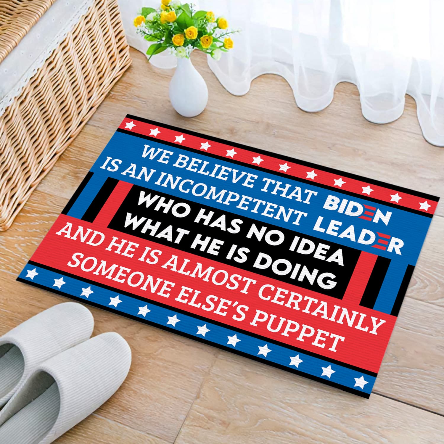 4KT. We Believe That Biden Is (doormat) Doormat mockup 2