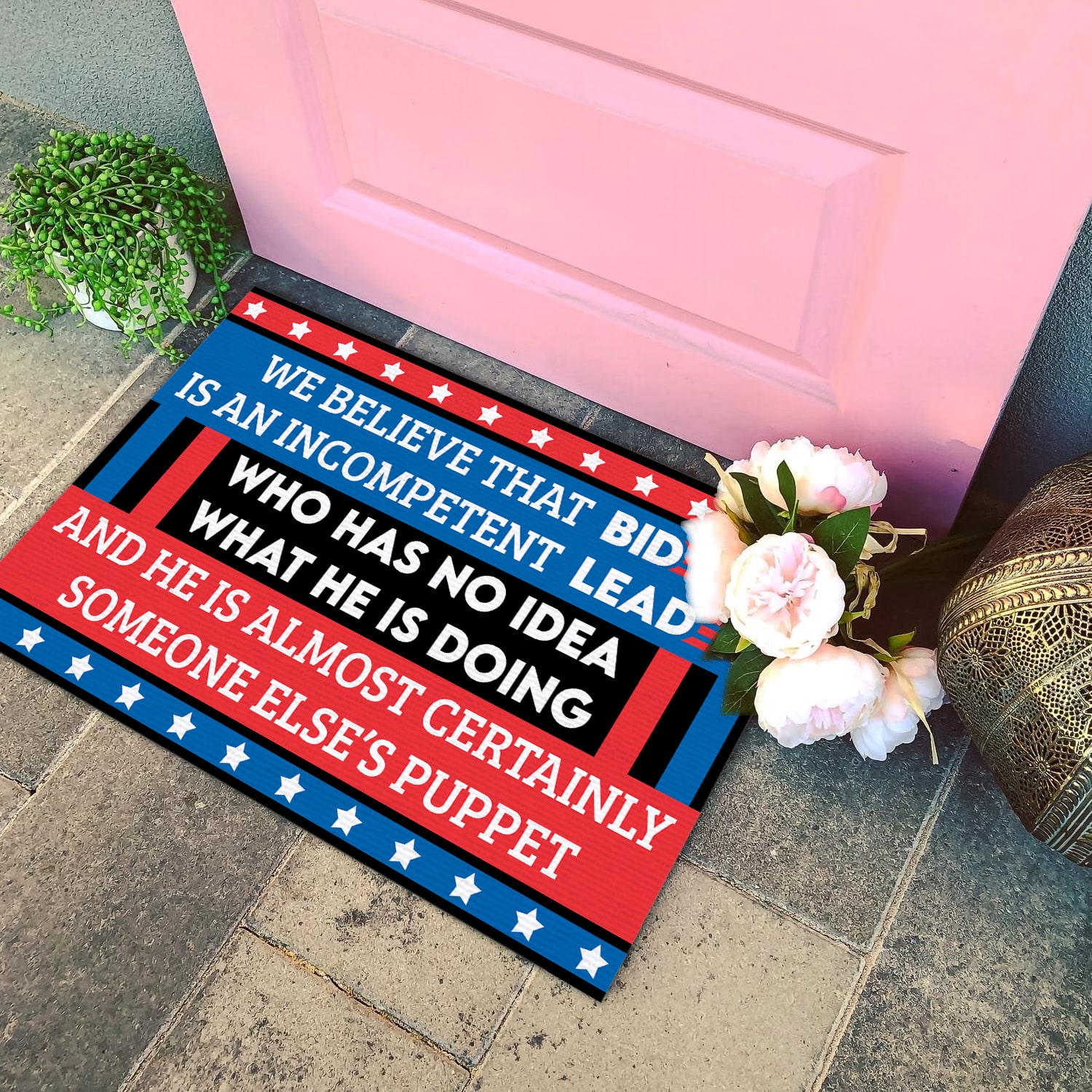4KT. We Believe That Biden Is (doormat) Doormat mockup 4