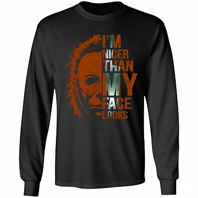 2KT. I'm Nicer Than My Face, Black, Long Sleeve