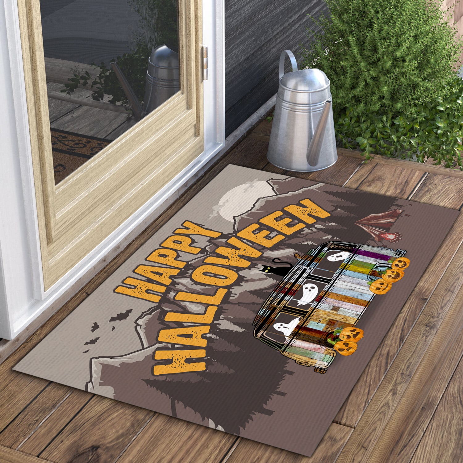 7NH. Happy Halloween Camper (doormat) Doormat mockup 3