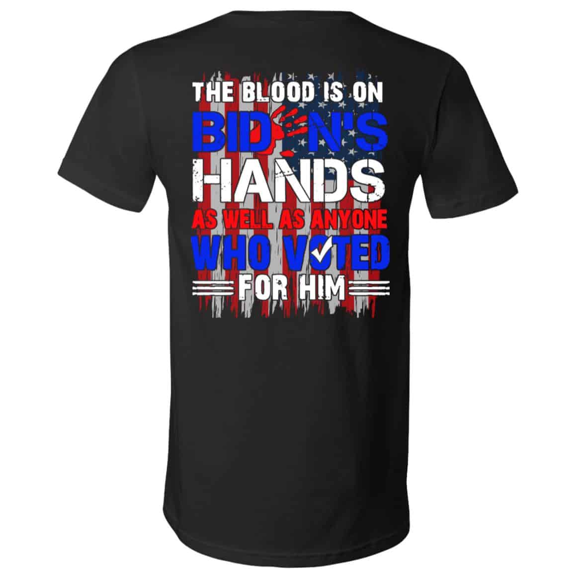 The Blood Is On Tshirt, Black, V-Neck T-Shirt