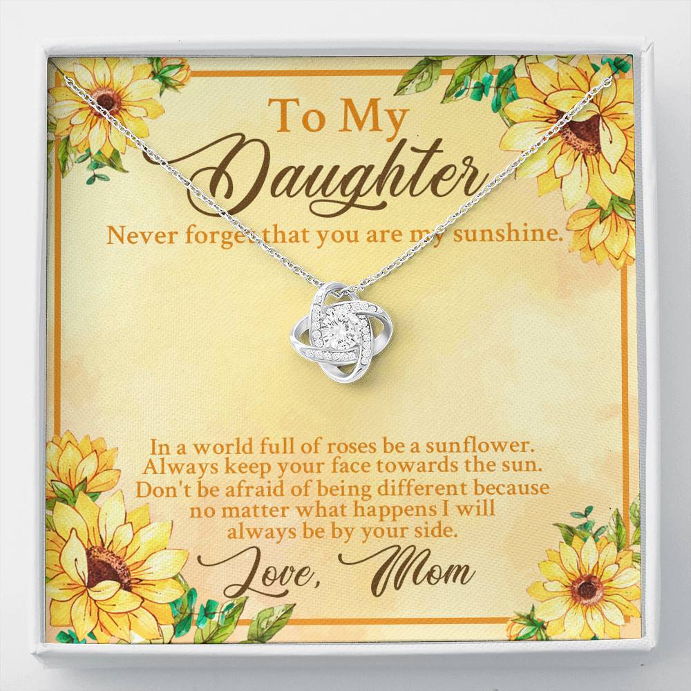 From Mom To My Daughter Never Forget That You Are My Sunshine Sunflower Love Knot Necklace - Love Knot Necklace From Mom To My Daughter Never Forget That You Are My Sunshine Sunflower Love Knot Necklace - Love Knot Necklace