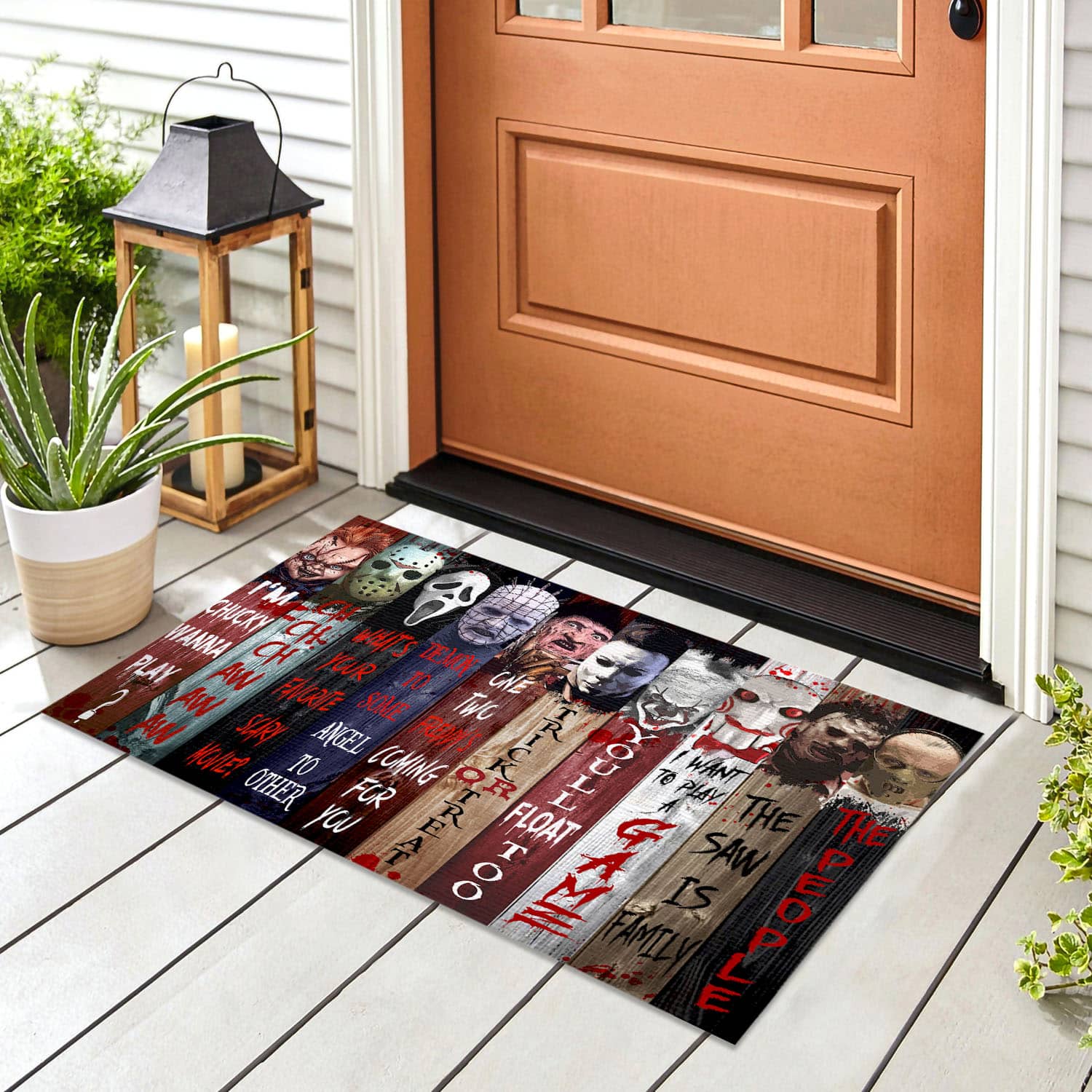 9VT. Eat People Horror Character Doormat mockup 8