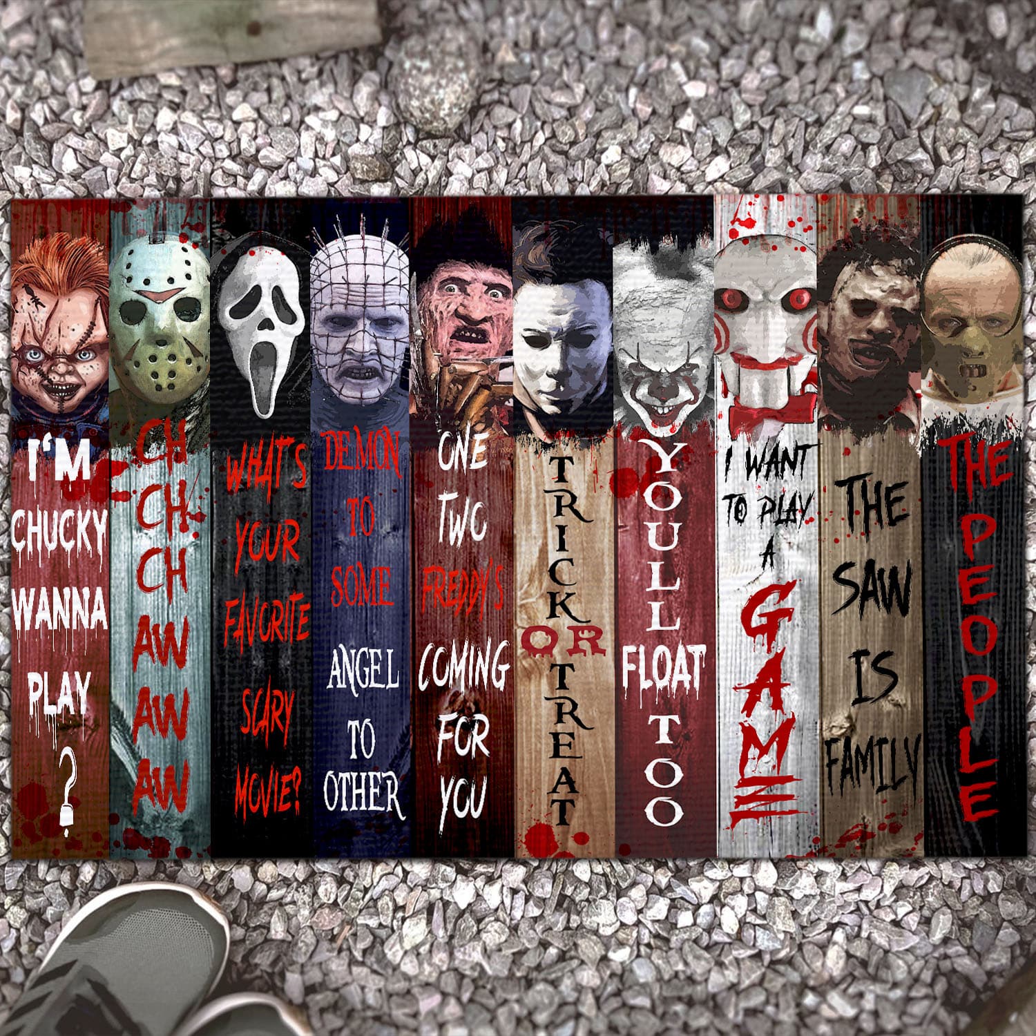 9VT. Eat People Horror Character Doormat Mockup 13
