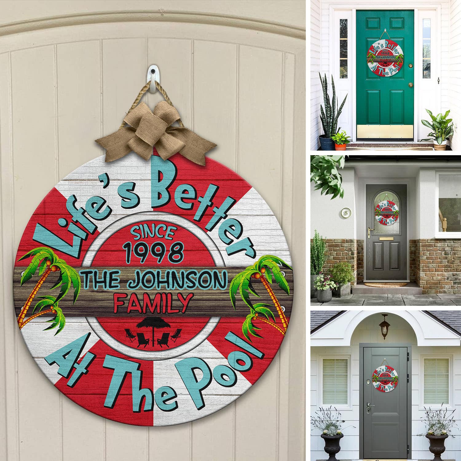 5O. At The Pool - sample design Door Sign Mockup 12