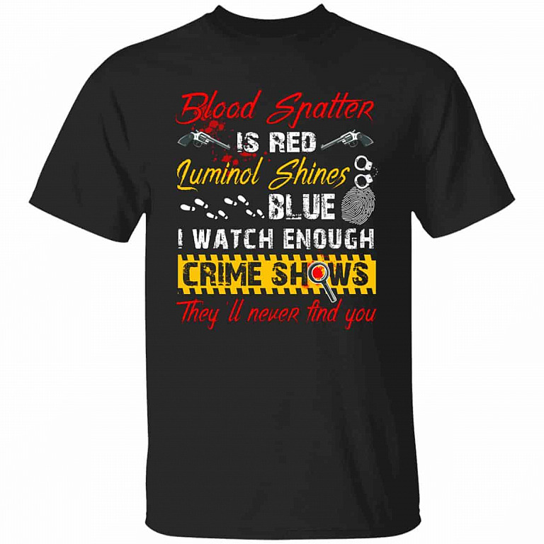 Blood Spatter Tshirt, Black, Unisex T-Shirt