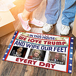Wipe Our Feet Here Here And Here Every Day Outdoor Indoor Doormat - Funny Obama Hillary Biden Door Mat
