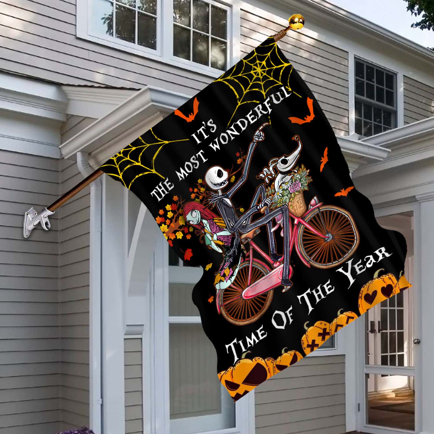 8BN. Wonderful Time 30x40 House Flag Mockup 6