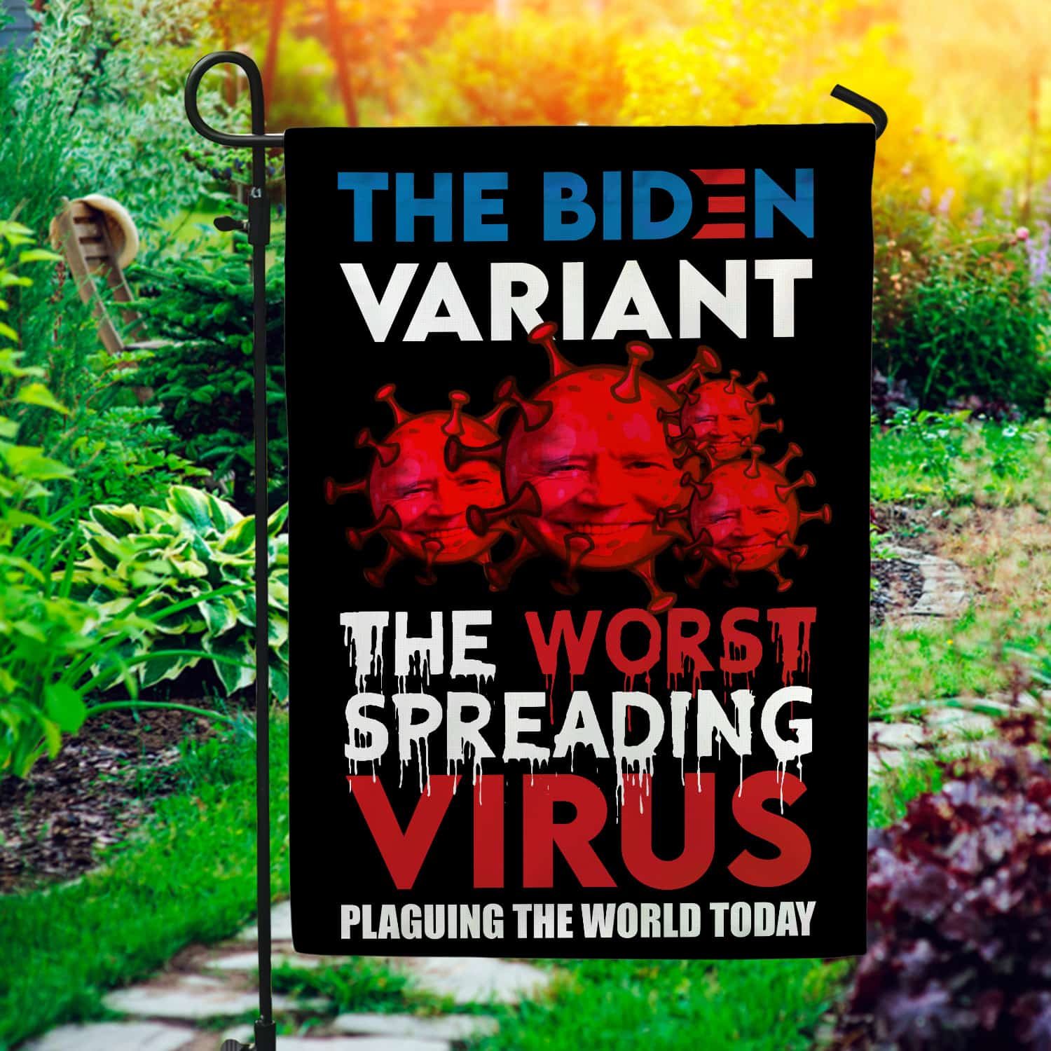 10NH. The Biden Variant (flag) 30x40 Garden Flag Mockup 1