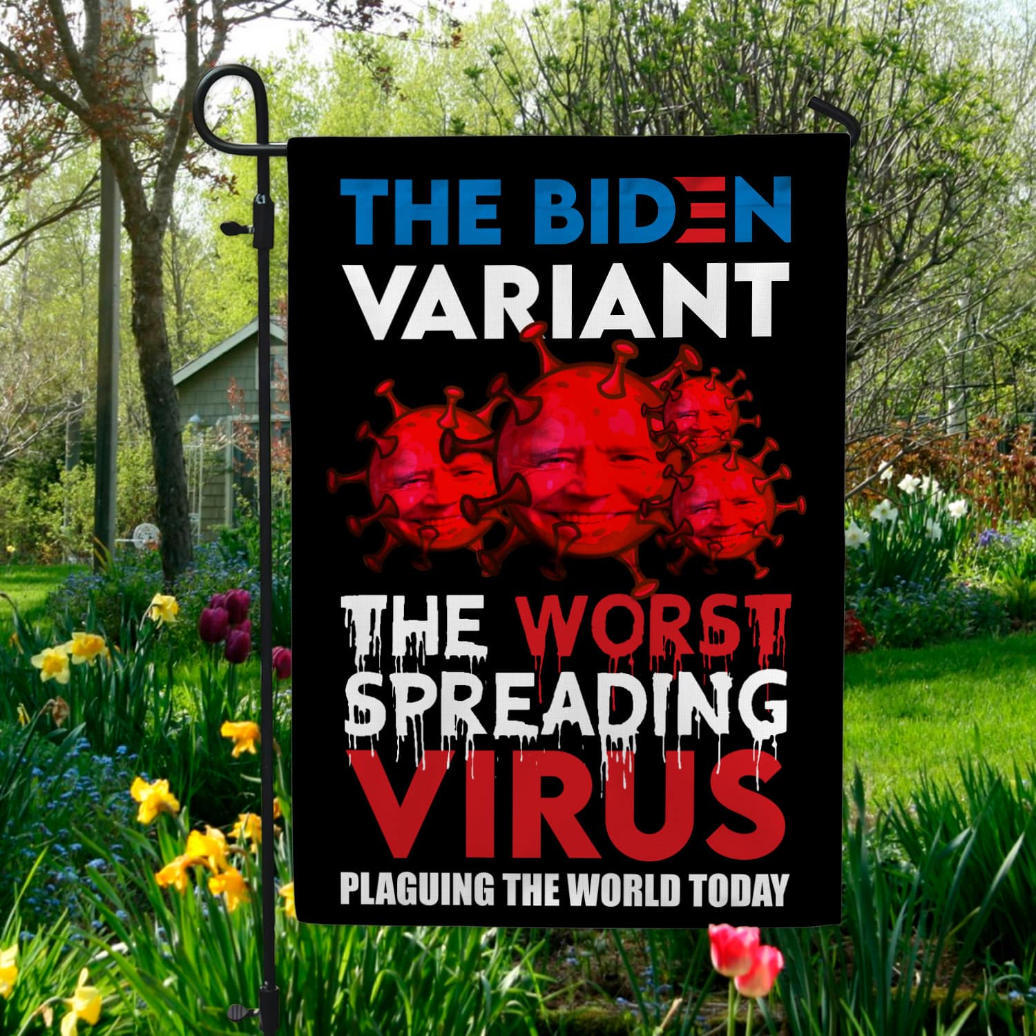 10NH. The Biden Variant (flag) 30x40 Garden Flag Mockup 5