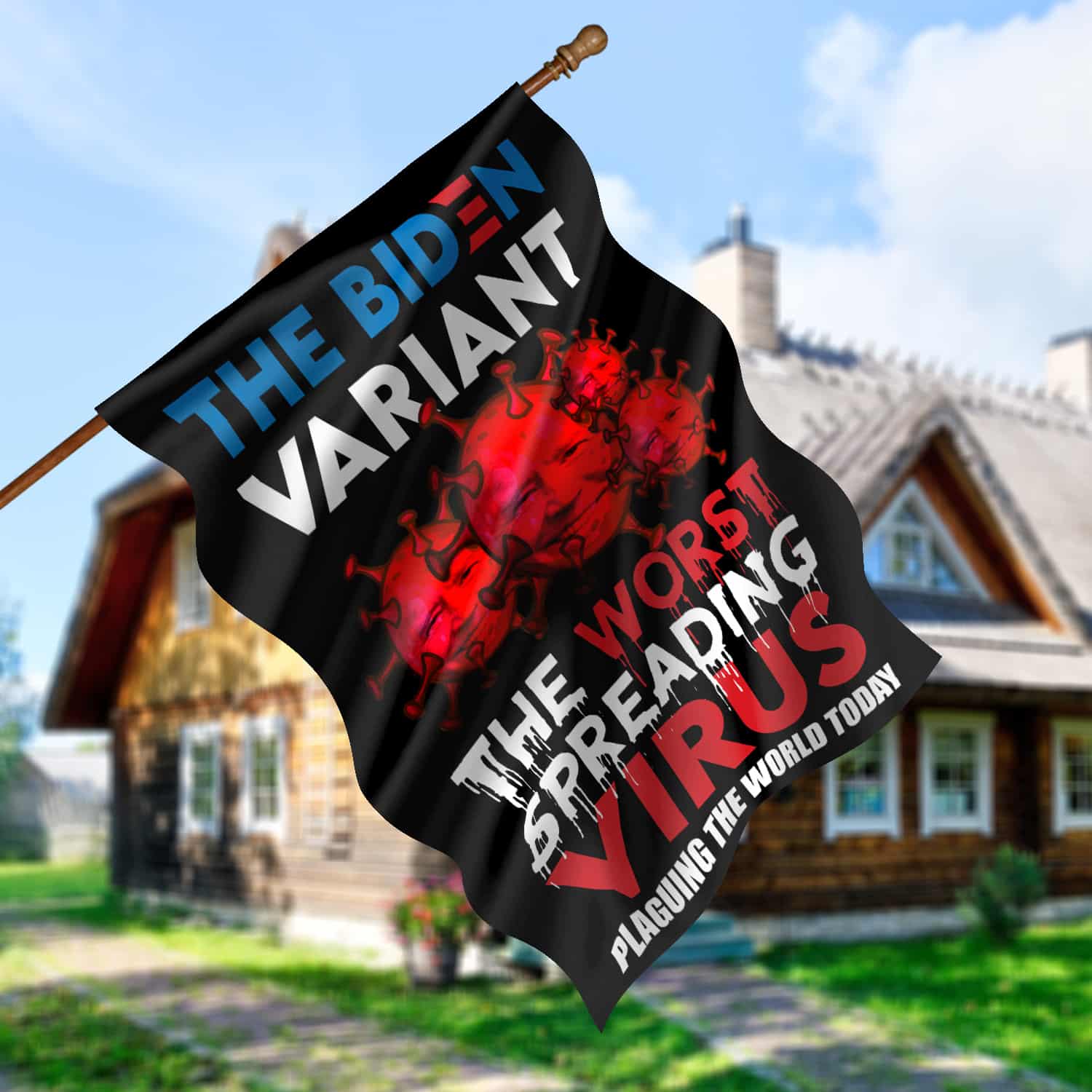 10NH. The Biden Variant (flag) 30x40 House Flag Mockup 5