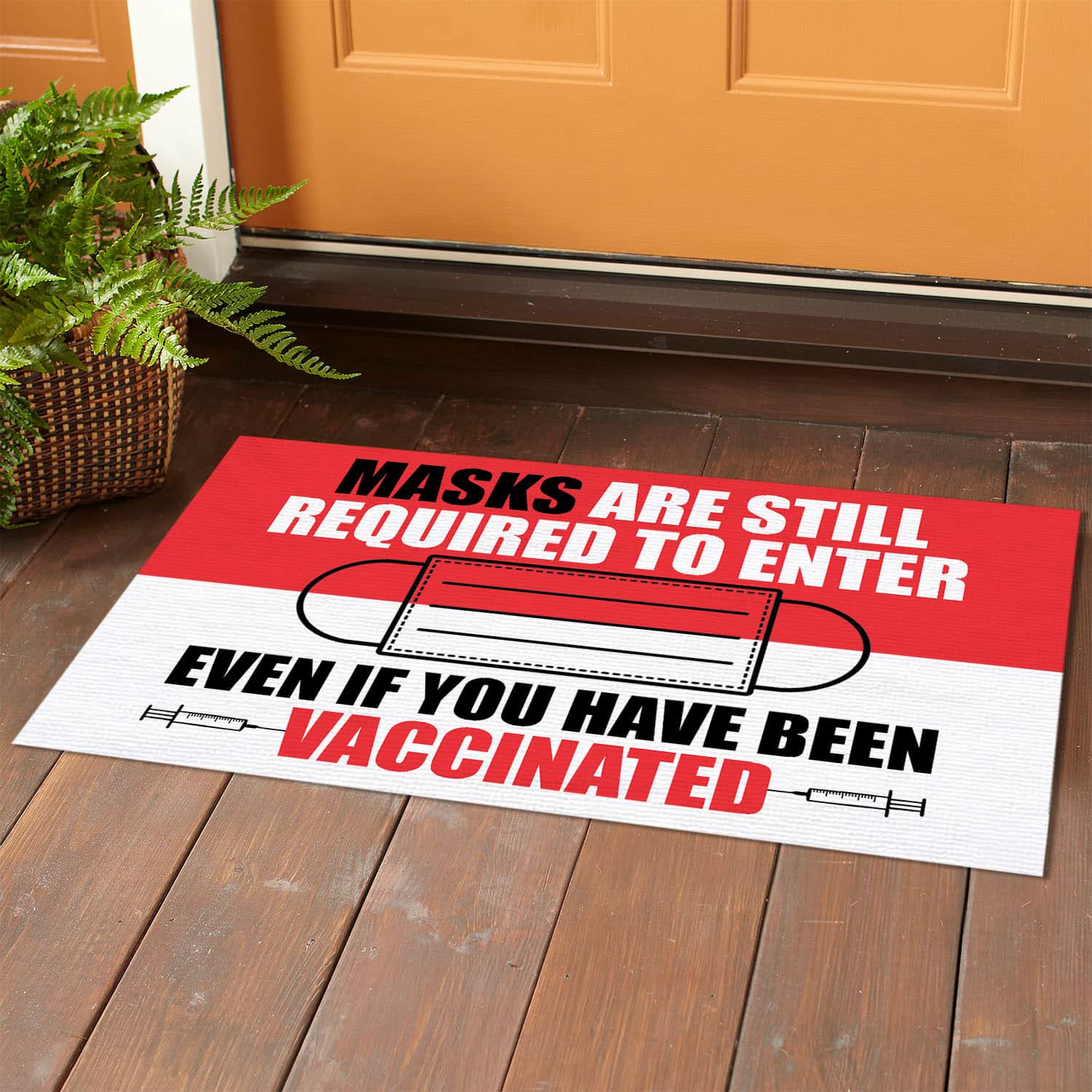 3BN. Masks Still Required (doormat) Doormat mockup 1