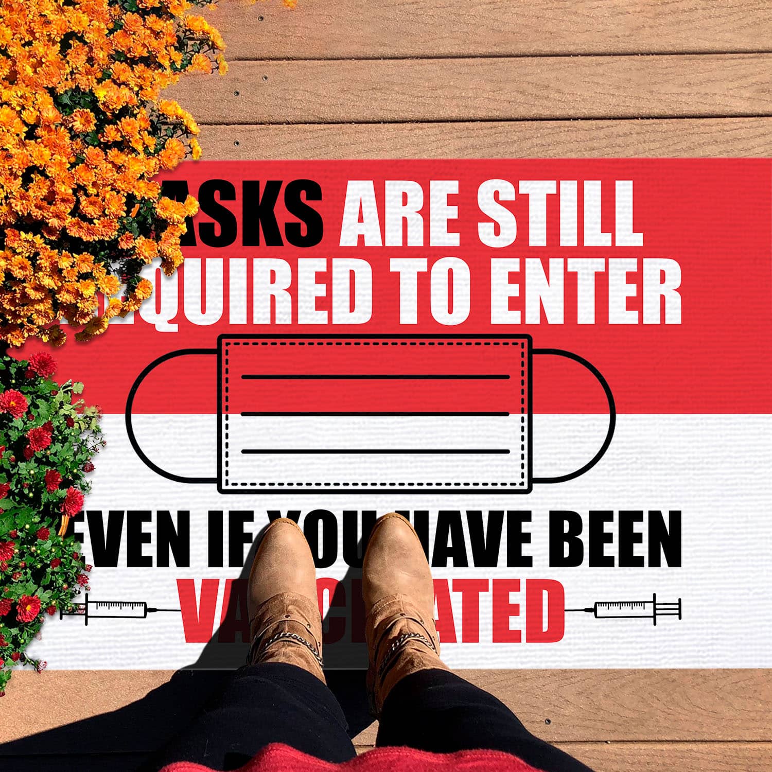 3BN. Masks Still Required (doormat) Doormat mockup 7