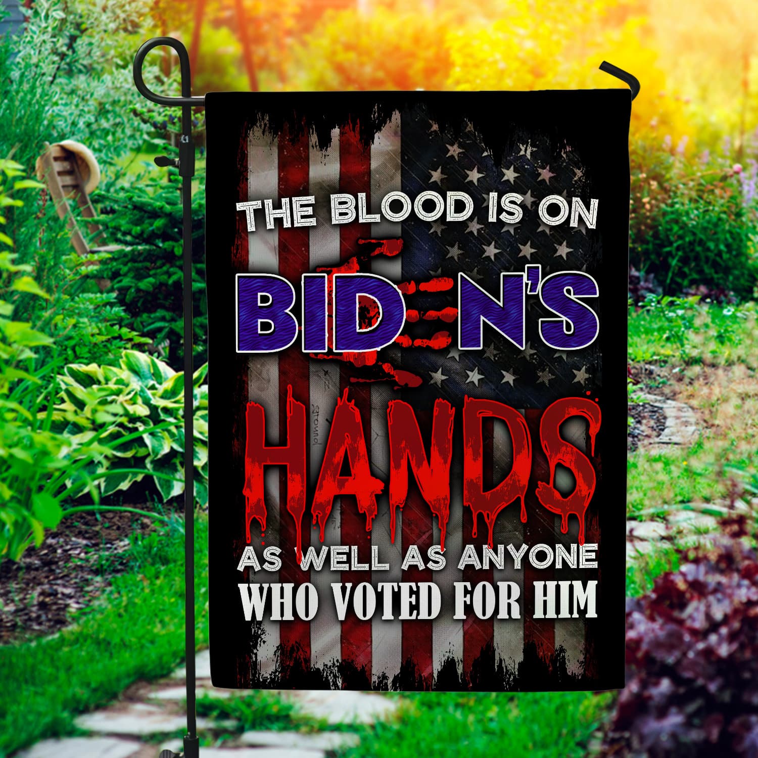 18NH. Biden Hands Garden Flag Mockup 1