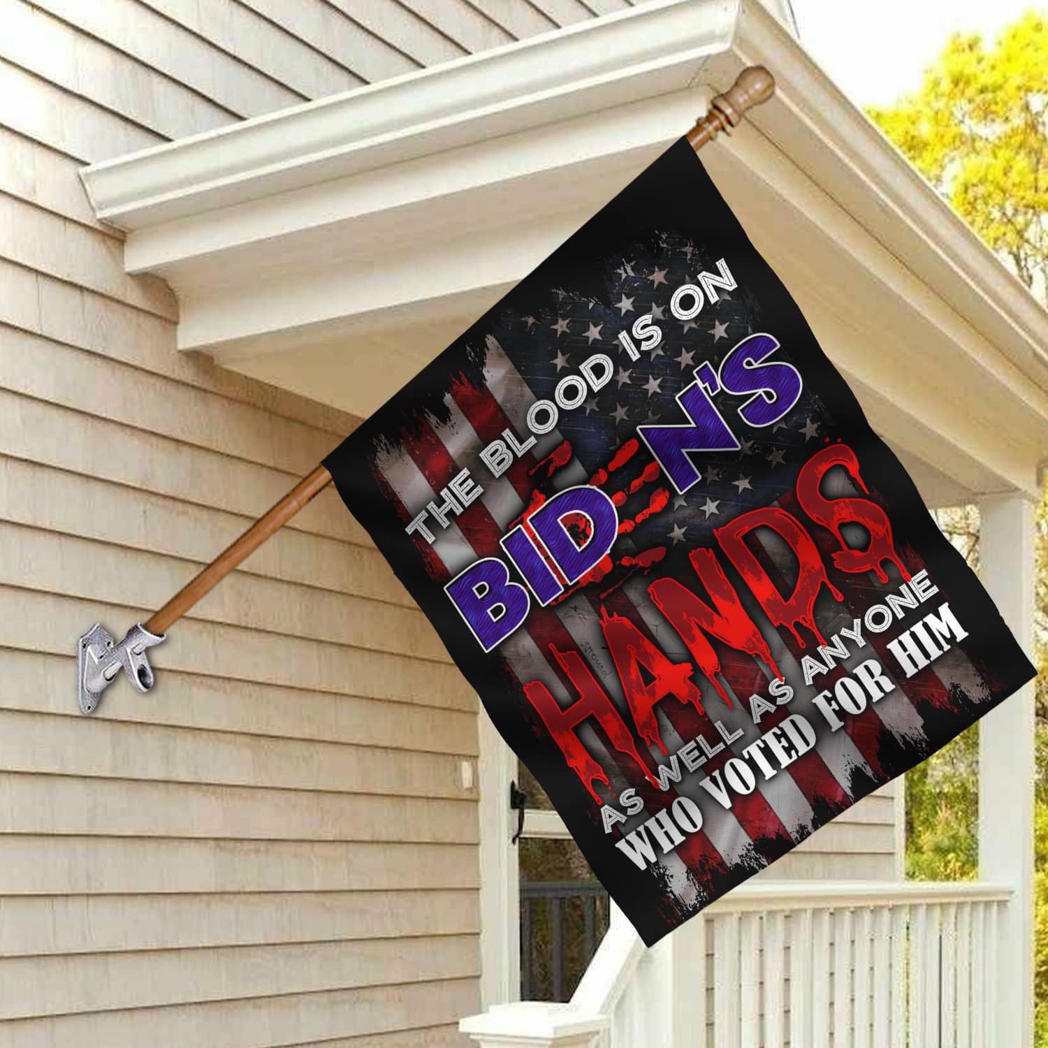 18NH. Biden Hands House Flag Mockup 2