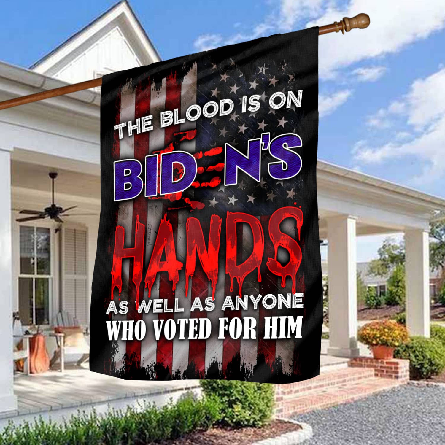 18NH. Biden Hands House Flag Mockup 3
