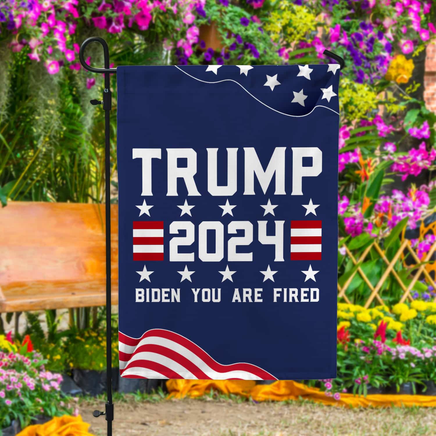 6KNG. Biden Fired 30x40 Garden Flag Mockup 4