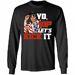 Yo VIP Let's Kick It Funny, Black, Long Sleeve