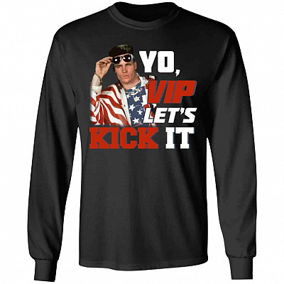 Yo VIP Let's Kick It Funny, Black, Long Sleeve