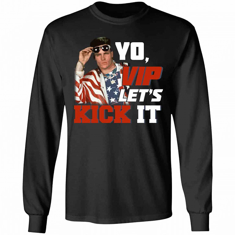 Yo VIP Let's Kick It Funny, Black, Long Sleeve