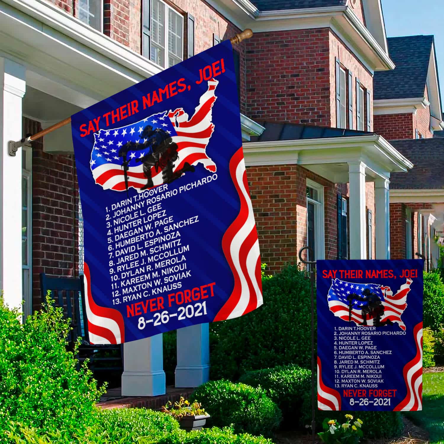 3HV. 13 Fallen Soldiers-FLAG -30X40 Garden & House Mockup 2