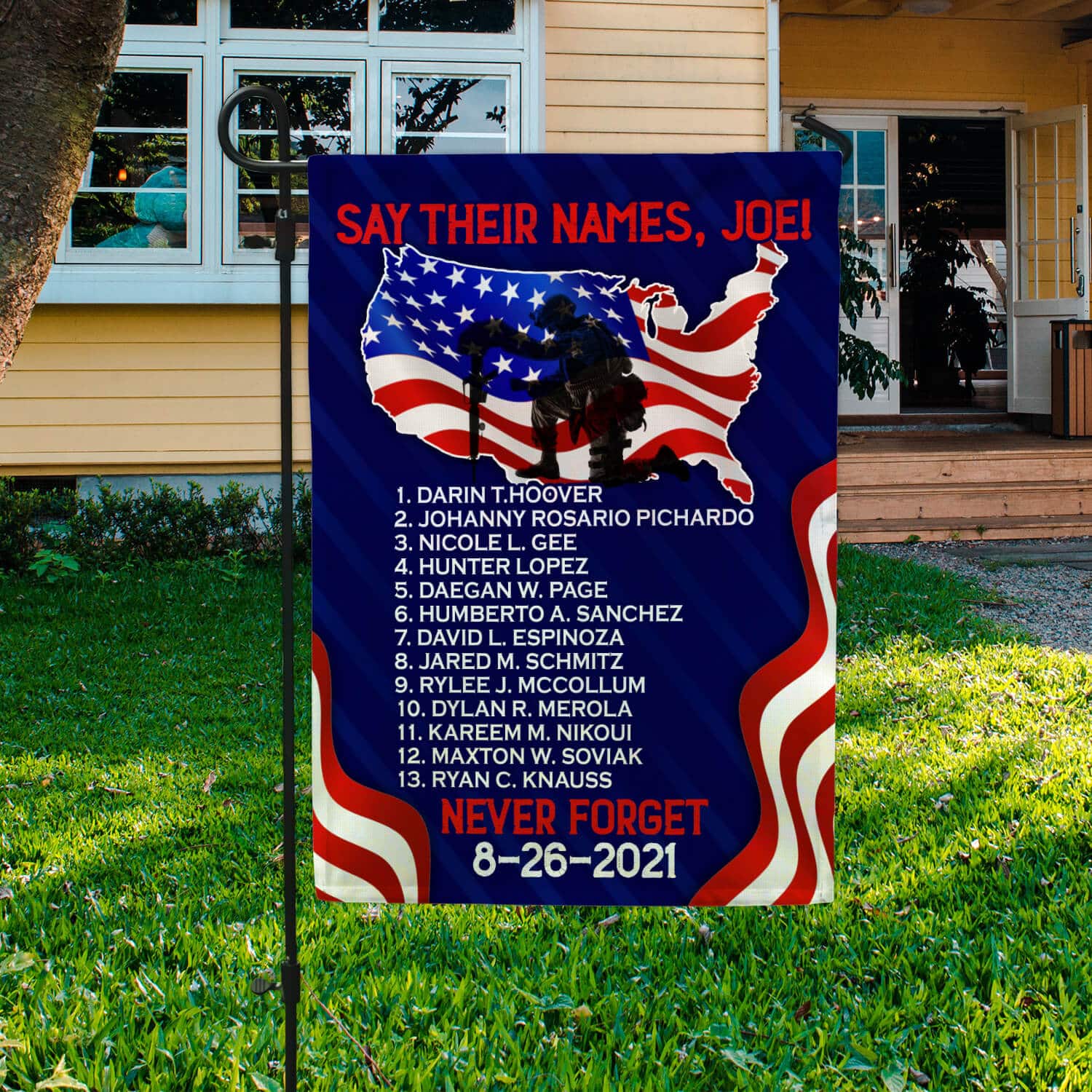 3HV. 13 Fallen Soldiers-FLAG -30X40 Garden Flag Mockup 3