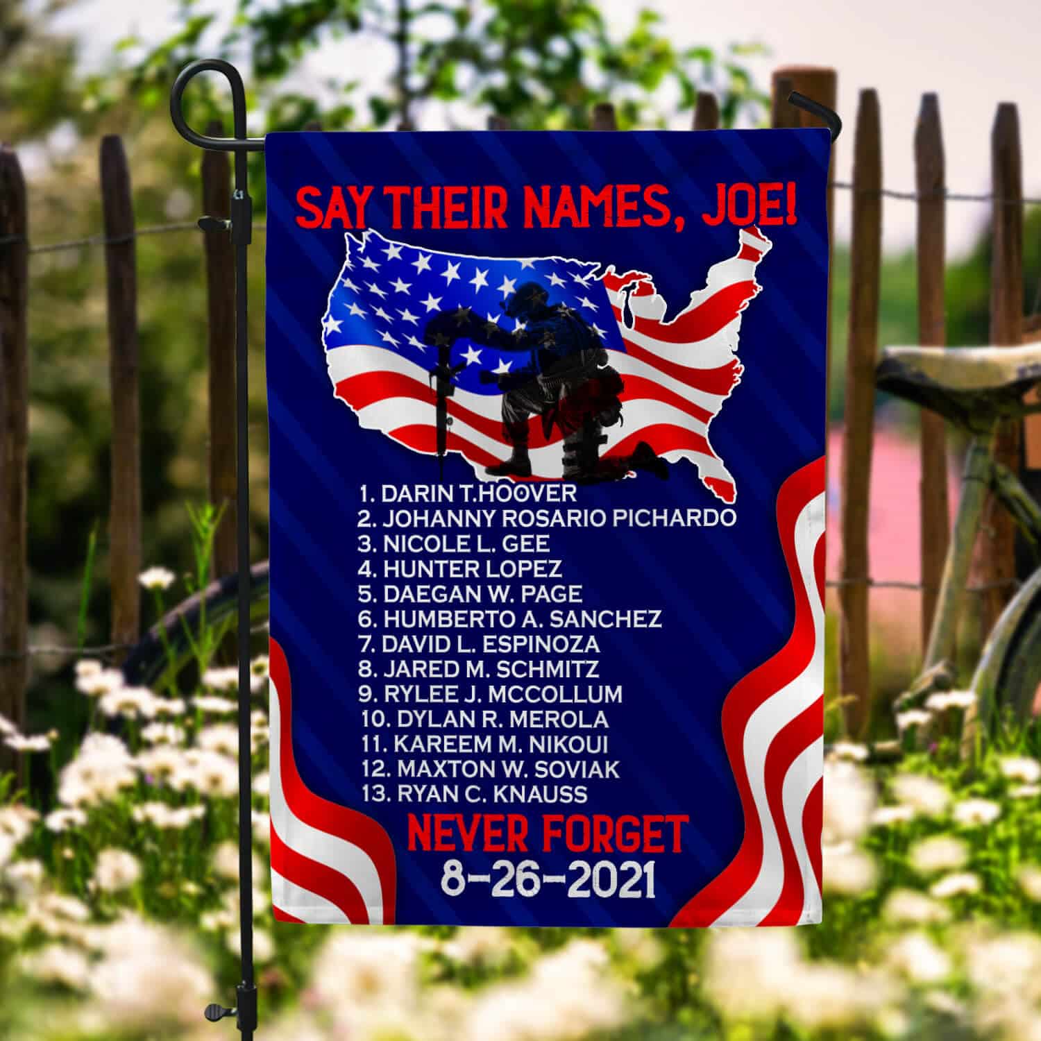 3HV. 13 Fallen Soldiers-FLAG -30X40 Garden Flag Mockup 6