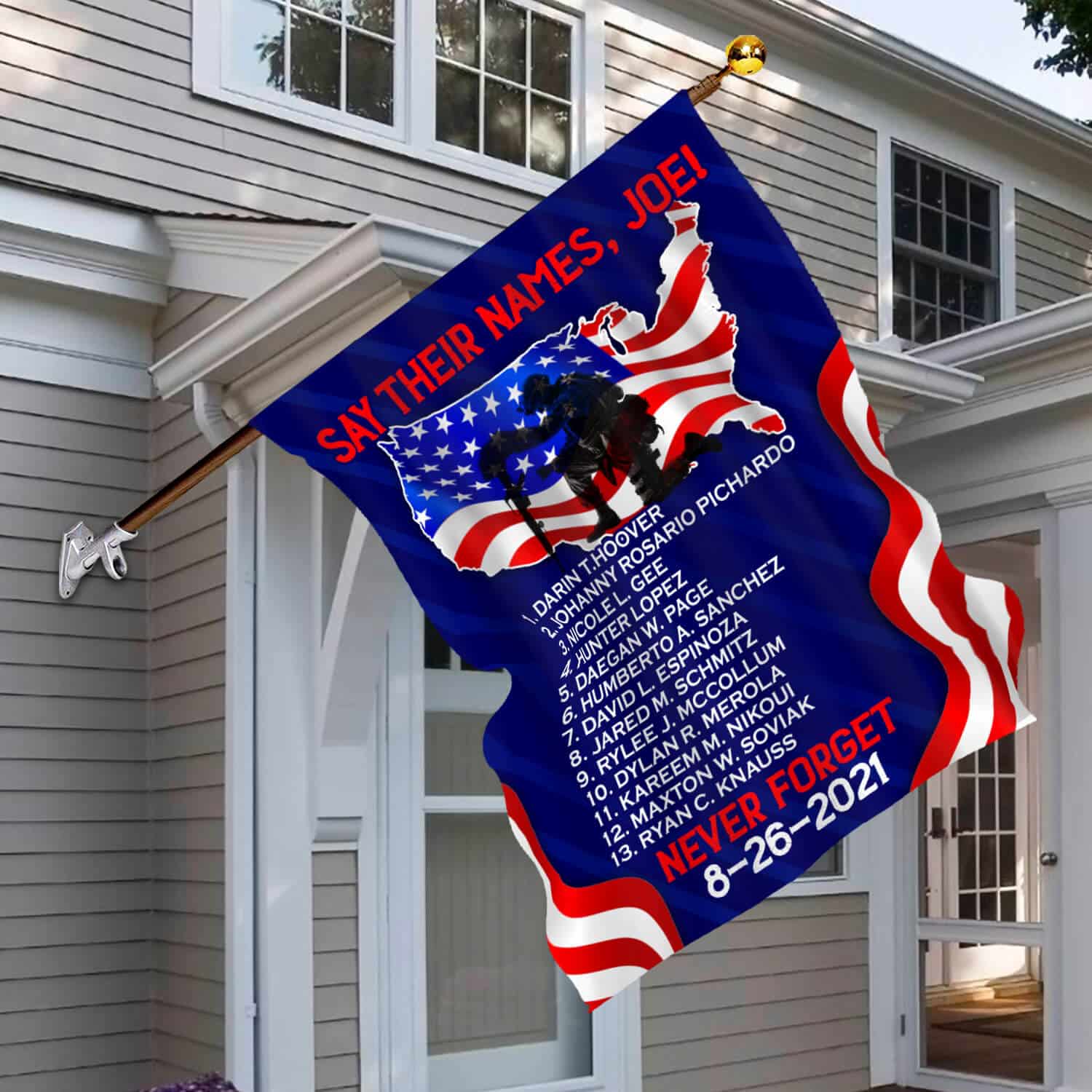 3HV. 13 Fallen Soldiers-FLAG -30X40 House Flag Mockup 6