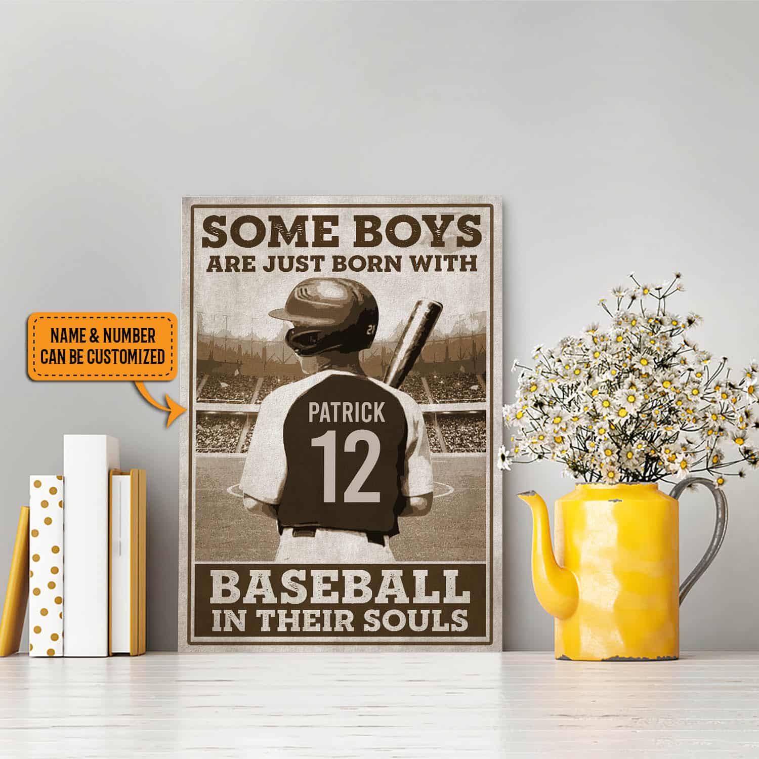 2VT. Baseball Some Boys Are Just Born canvas mk1