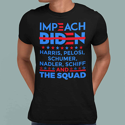 Alternative view of Impeach Biden Harris Pelosi Schumer Nadler Schiff And The Quad T-shirt - Anti Democrat Party Shirt