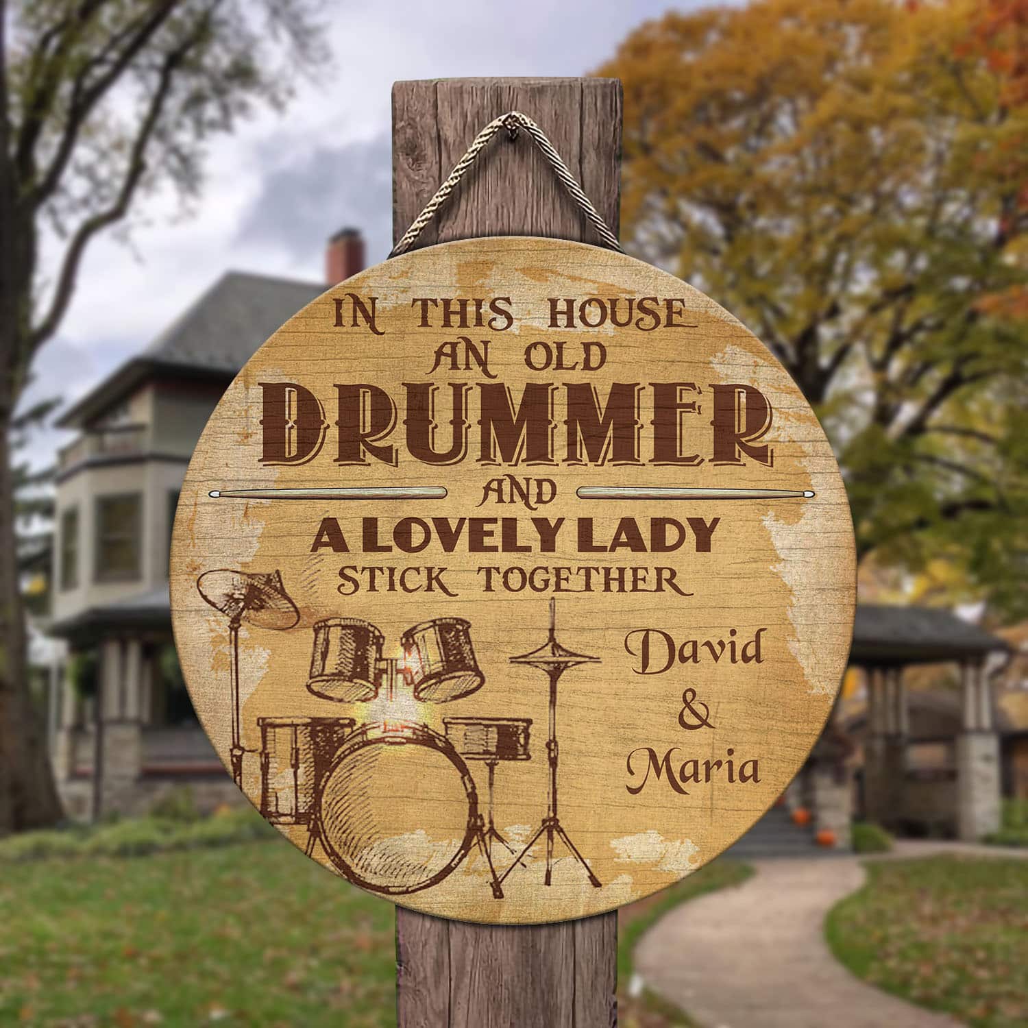 4O. Old Drummer-Sample Design Door Sign Mockup 3