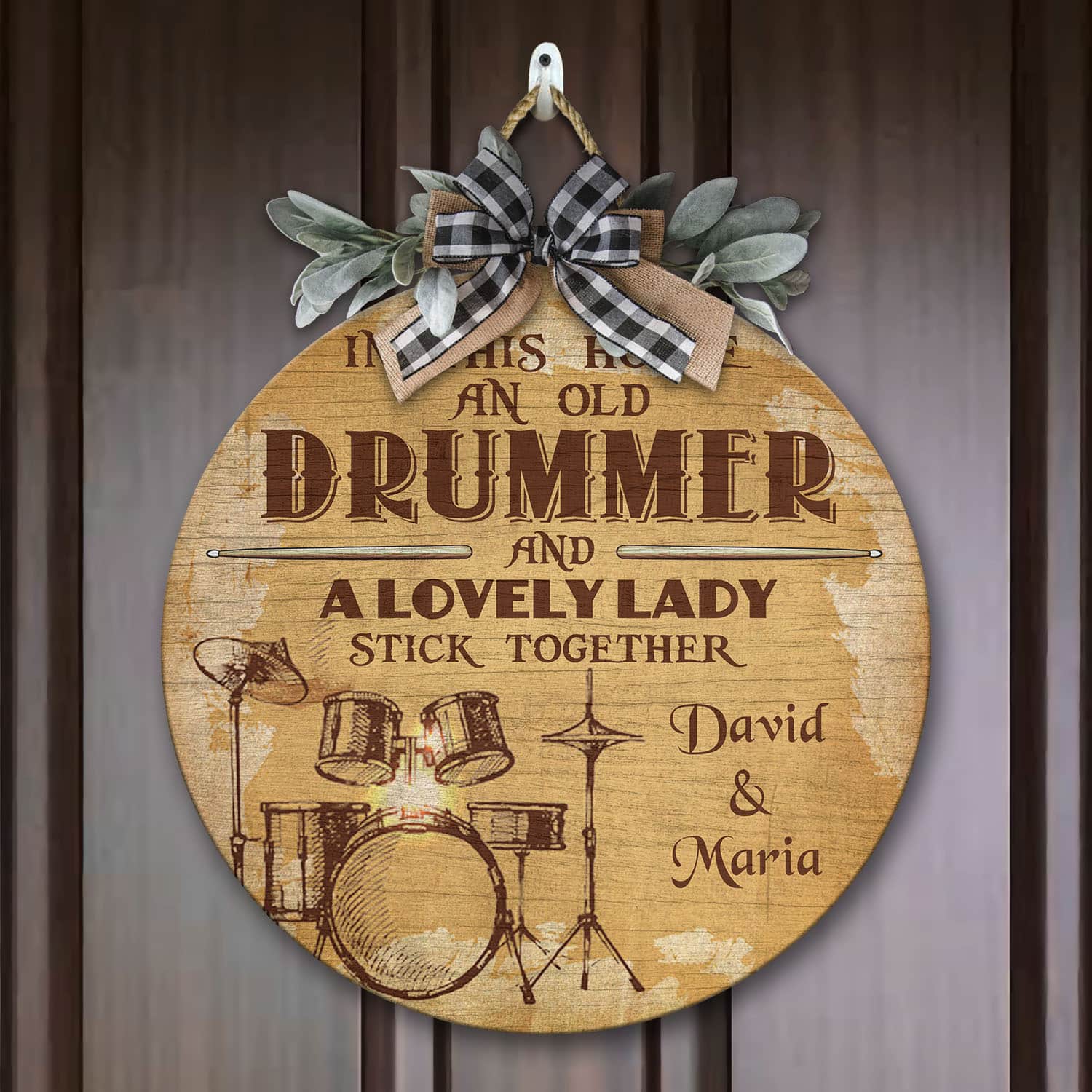 4O. Old Drummer-Sample Design Door Sign Mockup 7