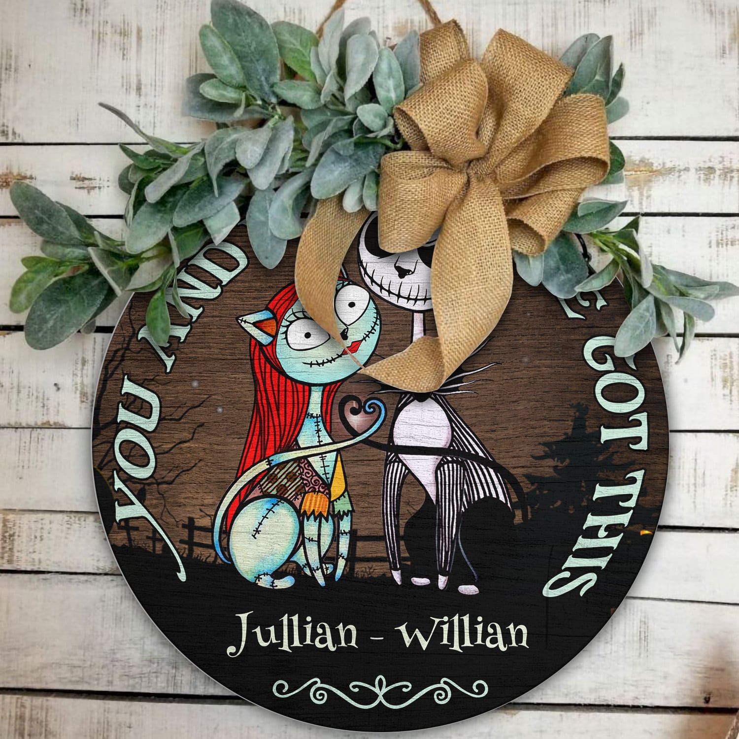 4KT. You and Me Cat Got This (Sample Design) Door Sign Mockup 11